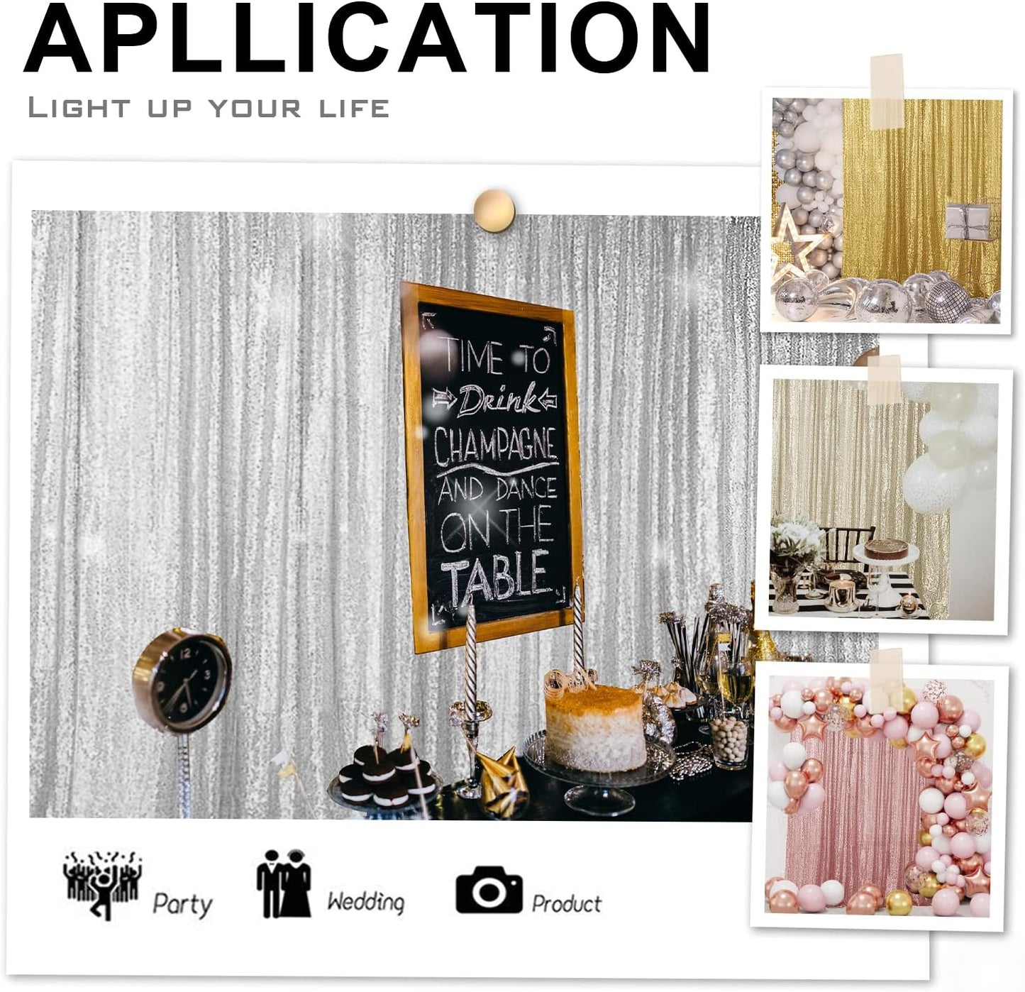 Hahuho Lavender Sequin Backdrop Curtain, 4PCS 2FTx8FT Glitter Backdrop Curtain for Parties, Christmas, Wedding, Party Decoration(4 Panels, 2FT x 8FT, Lavender