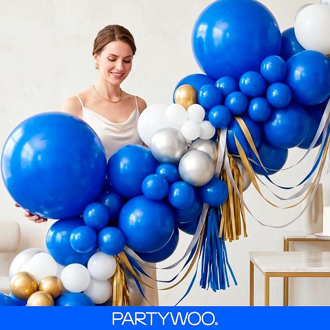 PartyWoo Royal Blue Balloons 50pcs Dark Blue Latex Helium Balloons 12 Inch | - Image 9