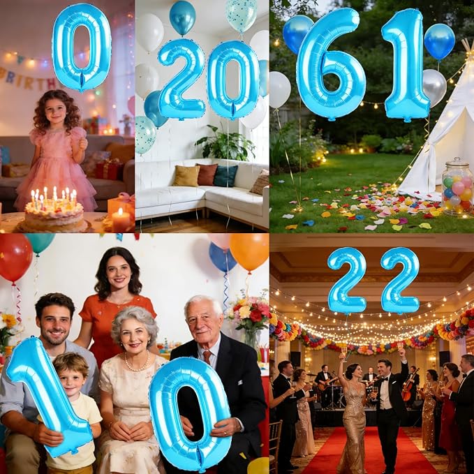 40 Inch Number 61 Balloons for 61st Birthday Party Decorations, 0-100 Jewelry - Image 7