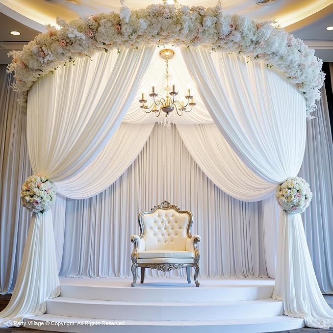 20ft×12ft White Backdrop Curtain - Image 9