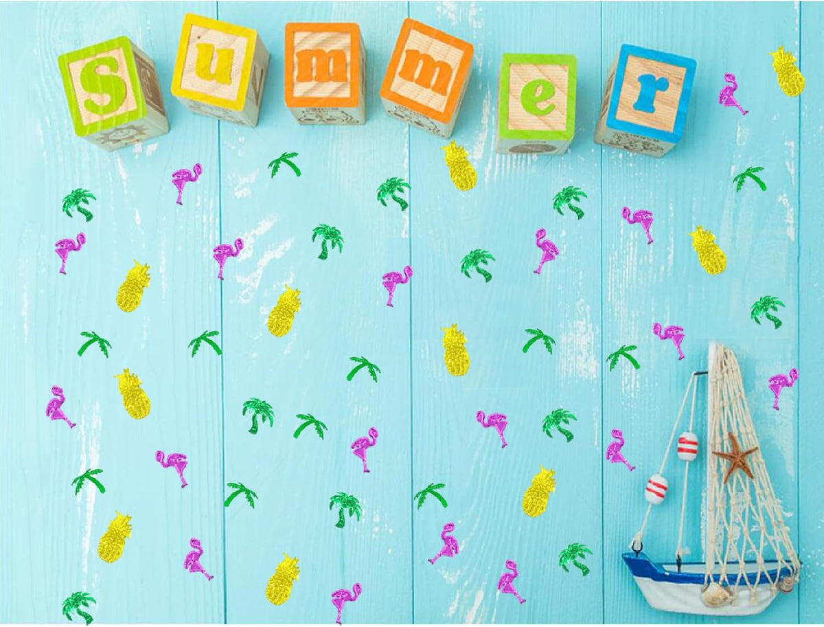 Confetti Table Foil Metallic Sequins Tropical Jungle Safari Festival for Birthday Baby Shower Wedding Engagement Party Favor Supplies or DIY(Summer)