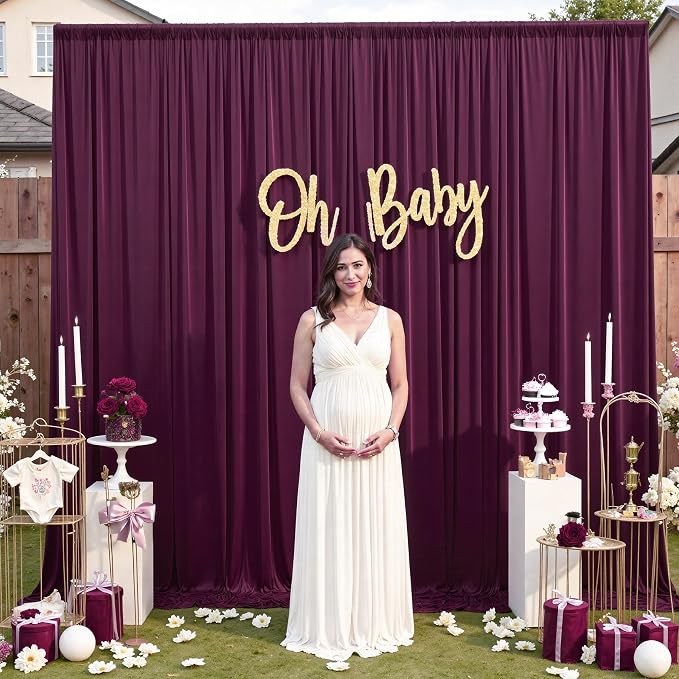 10ft×12ft Burgundy Backdrop Curtains - Image 9
