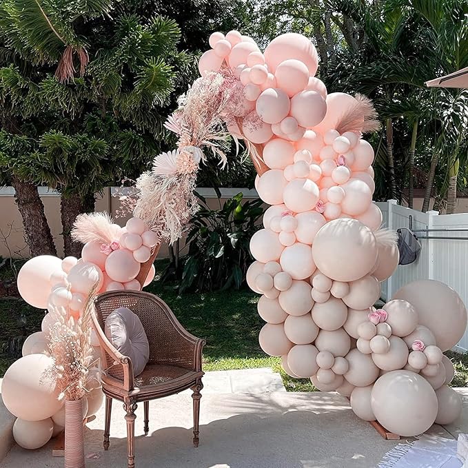 PartyWoo Beige Balloons 152pcs Different Sizes of 18 12 10 5 Inch Boho Cream - Image 7
