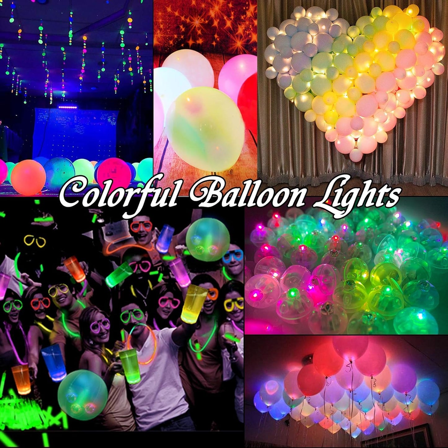 100pcs Blue LED Balloon Light, Round LED Ball Lamp Tiny Led Lighting Decoration for Indoor Outdoor Party Event Fun Wedding Festival Birthday Halloween Christmas Party Supplies