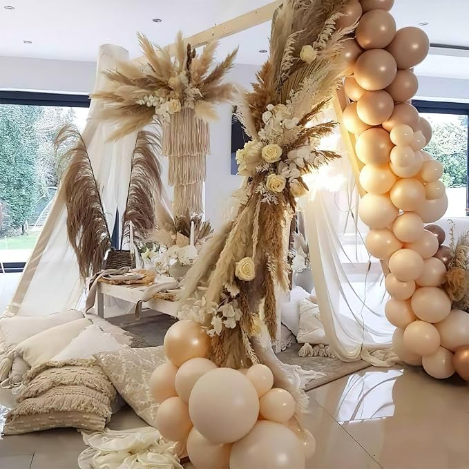 PartyWoo Nude Balloons 100pcs Latex Apricot Boho Balloons Helium 5 Inch | - Image 8