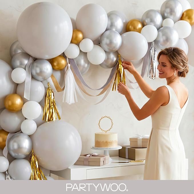 PartyWoo Gray Balloons 152pcs Matte Gray Latex Balloons Different Sizes | 18 12 - Image 9