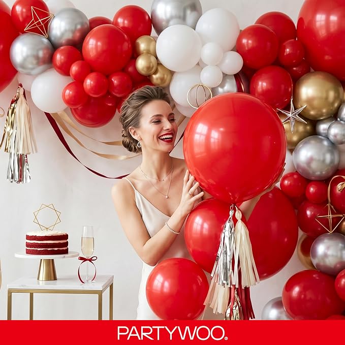 PartyWoo Red Balloons 140pcs Different Sizes of 18 12 10 5 Inch | Balloons - Image 9