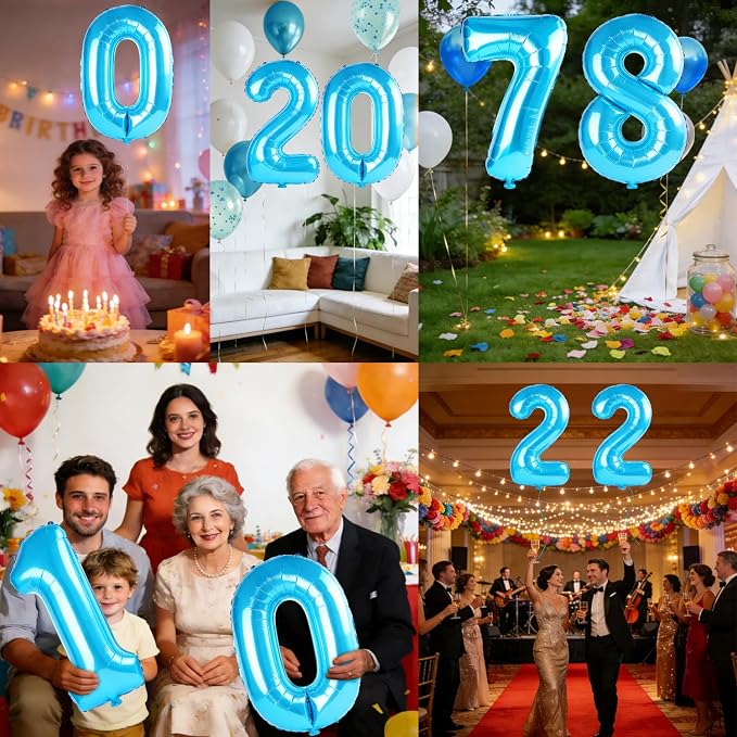 40 Inch Number 78 Balloons for 78th Birthday Party Decorations, 0-100 Jewelry - Image 7