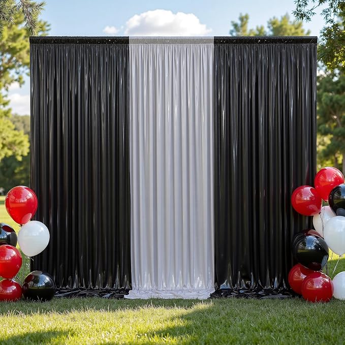30ftx10ft Shimmer Black Sequin Backdrop Curtain - Image 9