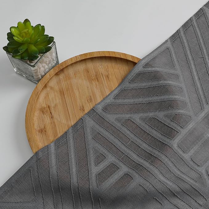 Simplebrand Sheer Charcoal Grey Kitchen Curtains 24 Inch Length Tier Curtains 2 - Image 7