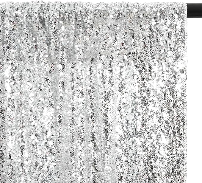 Eternal Beauty Silver 3mm Sequin Backdrop 8x10 Ft - Image 9