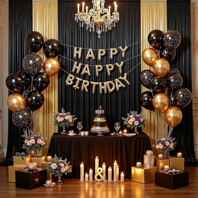 20x12ft Glitter Gold Backdrop Curtains, Sequin Curtains Wrinkle Free Polyester - Image 9