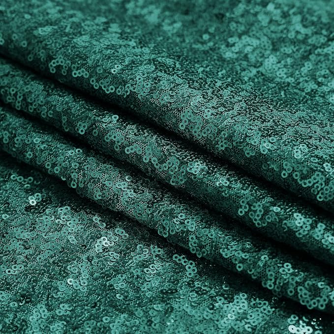 Sugargirl Dark Green Sequin Backdrop Curtain 4FTx8FT Glitter Dark Green - Image 8