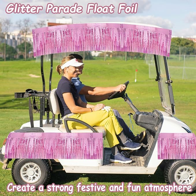 4 Pcak 39 Feet Glitter Pink Parade Float Decorations - Image 7