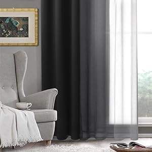 DWCN Black Ombre Short Sheer Curtains - Image 8