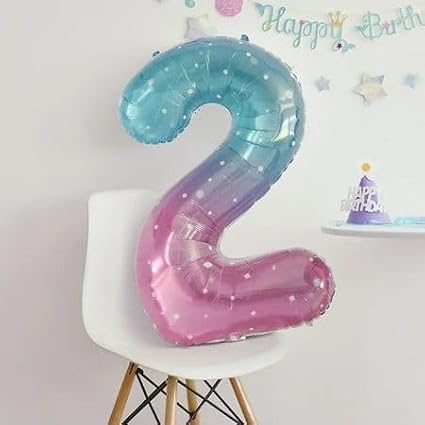 Number Balloons 40 Inch Pink Blue Purple 1 Balloon - Image 2