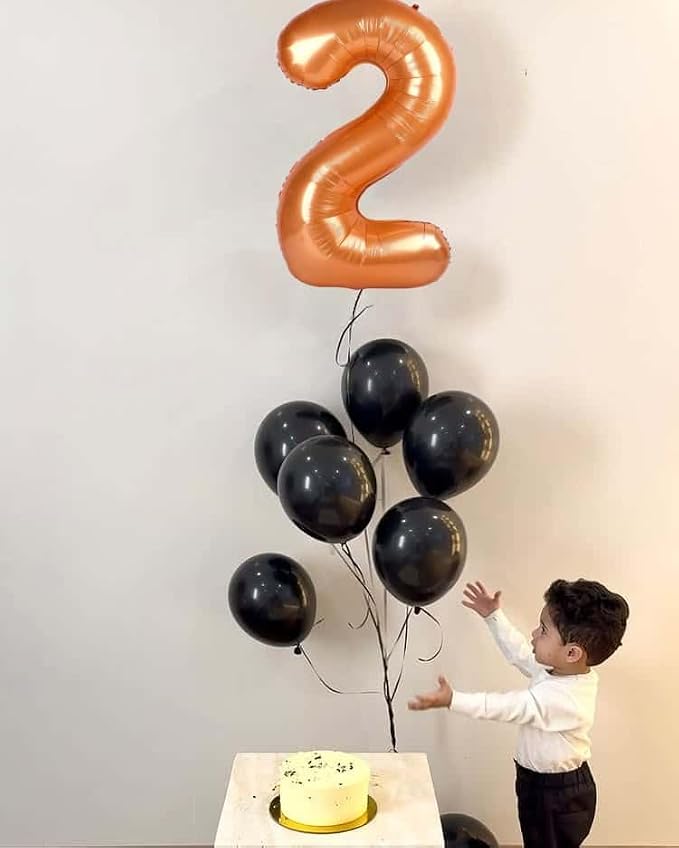 Orange Number 5 Balloon 40 Inch, 5th Birthday Party Decorations Men Women | - Image 3