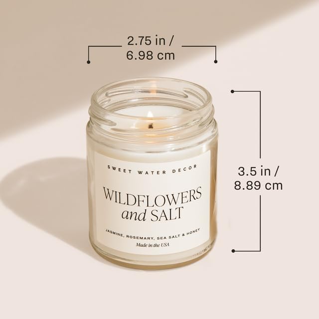 Sweet Water Decor Smells Like Forever Starts Now Candle, Wedding Candle, 9oz Jar with Gold Lid, Sea Salt Citrus Musk Amber Scent, Non-Toxic Soy Wax, Engagement Gift for Bride, Bridal Shower, Newlyweds
