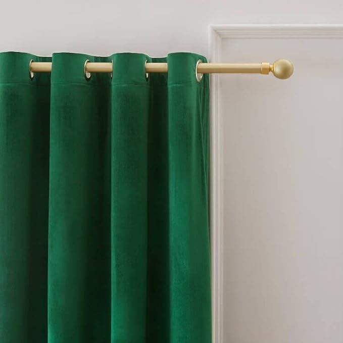 Velvet Green Grommet Blackout Curtains 84 inch Length - Image 2