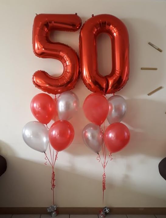 Red 5 Balloon - Number Balloon 40 Inch, 5th Red Birthday Decorations | Large - Image 3