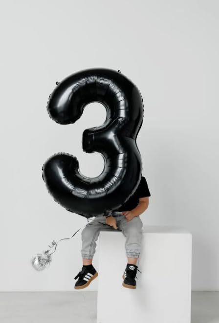 40 Inch Black 23 Large Number Balloon, 23 32 Black Birthday Party Decorations, Numbers 23 32 Foil Balloons for Anniversary Graduations Celebration Supplies