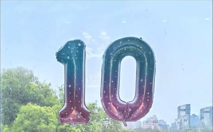 7 Balloon - Starry Sky Birthday Number Balloons, 40 Inch Party Decorations | - Image 3