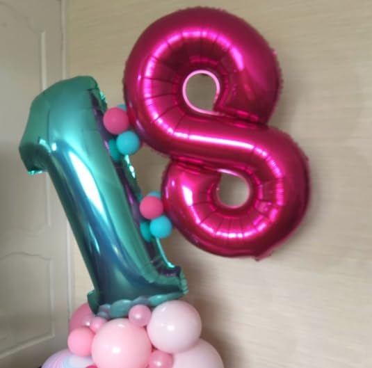 Teal Blue Number 2 Balloon 40 inch, Balloon numbers party supplies, deco photo - Image 6