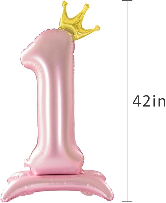 42 Inch Crown Pink Number Balloon, Number 2 Balloon - Image 5