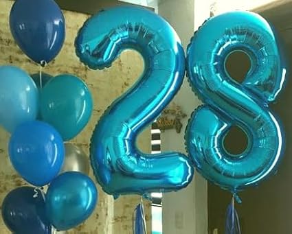 Blue Number 2 Balloon 40 inch, Balloon numbers party supplies, deco photo shoot - Image 8