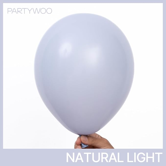 PartyWoo Dusty Blue Balloons 140pcs Slate Blue Boho Neutral Color | 18 12 10 5 - Image 2