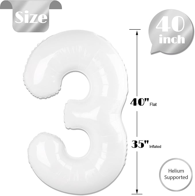 White 3 Balloon - Image 5