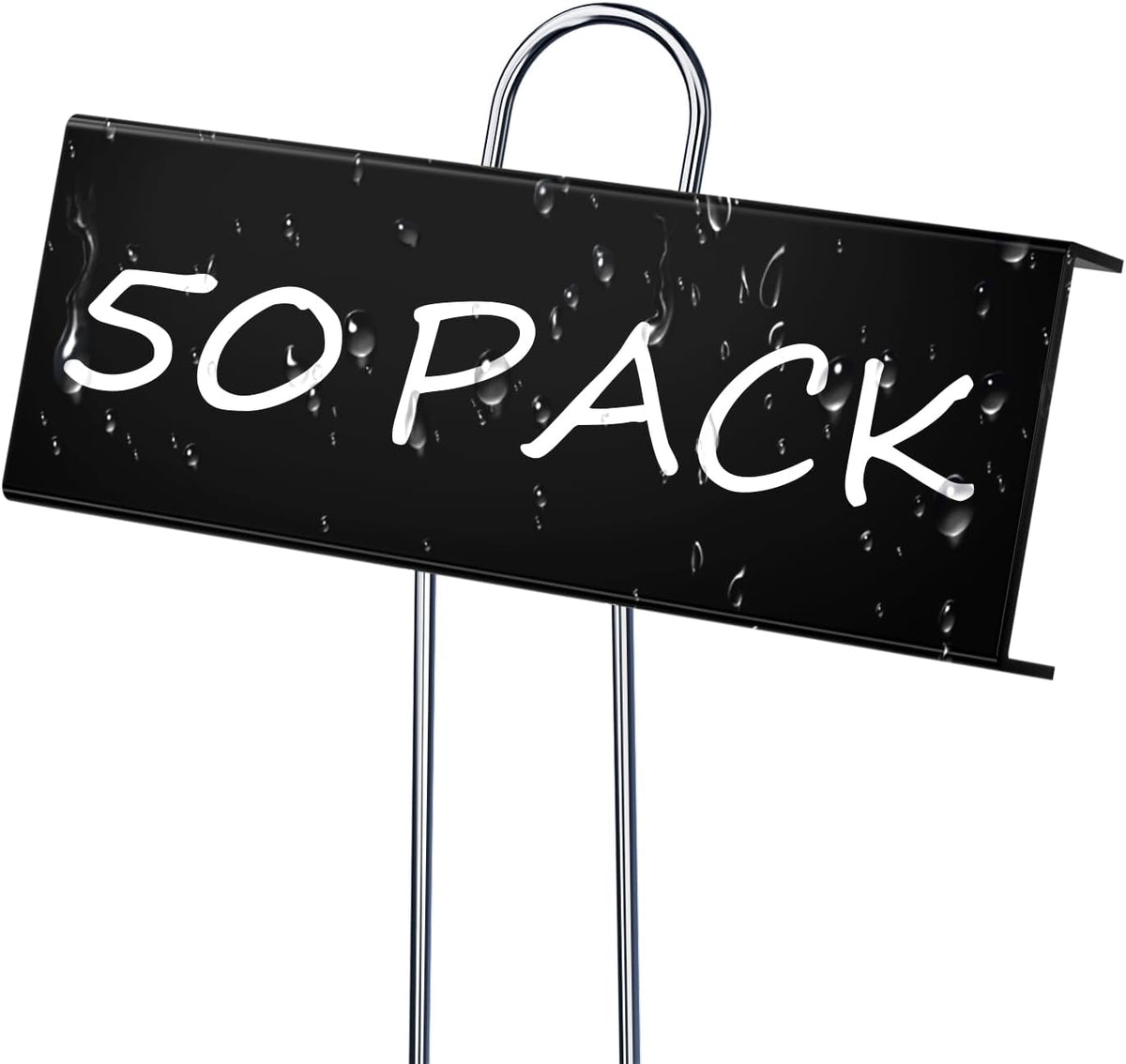 50 Pack Metal Plant Labels for Outdoor Garden Waterproof Plant Markers, Labels Garden Markers for Seedlings Herbs Vegetable Greenhouse Gifts, with Pen - Black
