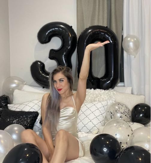 Black 40 Inch 0 Number Balloons, Balloon Decorations for 10 20 30 40 50 60 70 80 90 100 Birthday, Foil Giant Birthday Graduations Anniversary Party