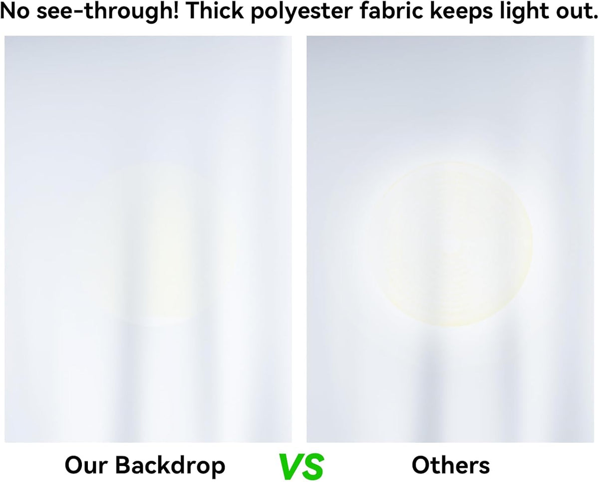 12x10 FT White Backdrop Background for Photography, 100% Polyester Photo Booth Backdrop Foldable Washable White Screen for Portrait Photoshoots Booth Party Video Studio