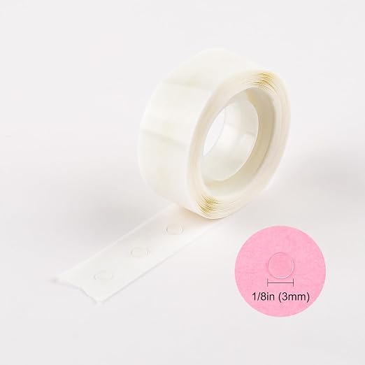 BAOFALI 600 Pcs 1/8in 2 Roll Ultra Thin Adhesive Dots, Double Sided Stickers - Image 4
