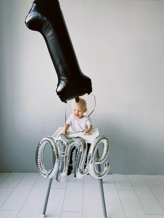 Black Number 1 Balloon 40 Inch - Image 2