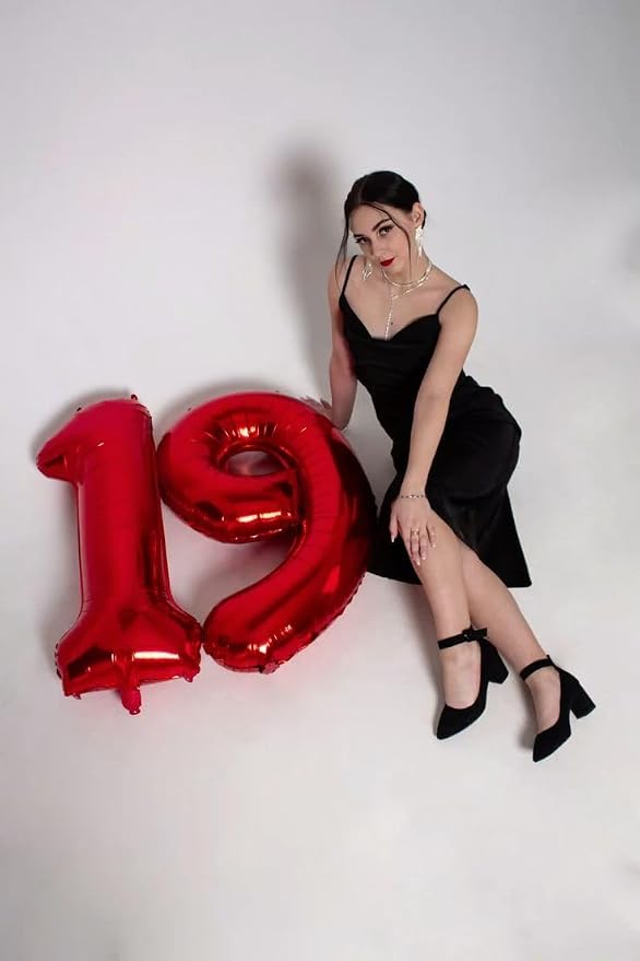 Numbers 15 Balloon 40Inch Red Balloons - Image 3