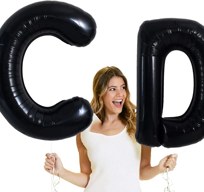 TONIFUL 40 Inch Large Black D Letter Balloon - Image 5