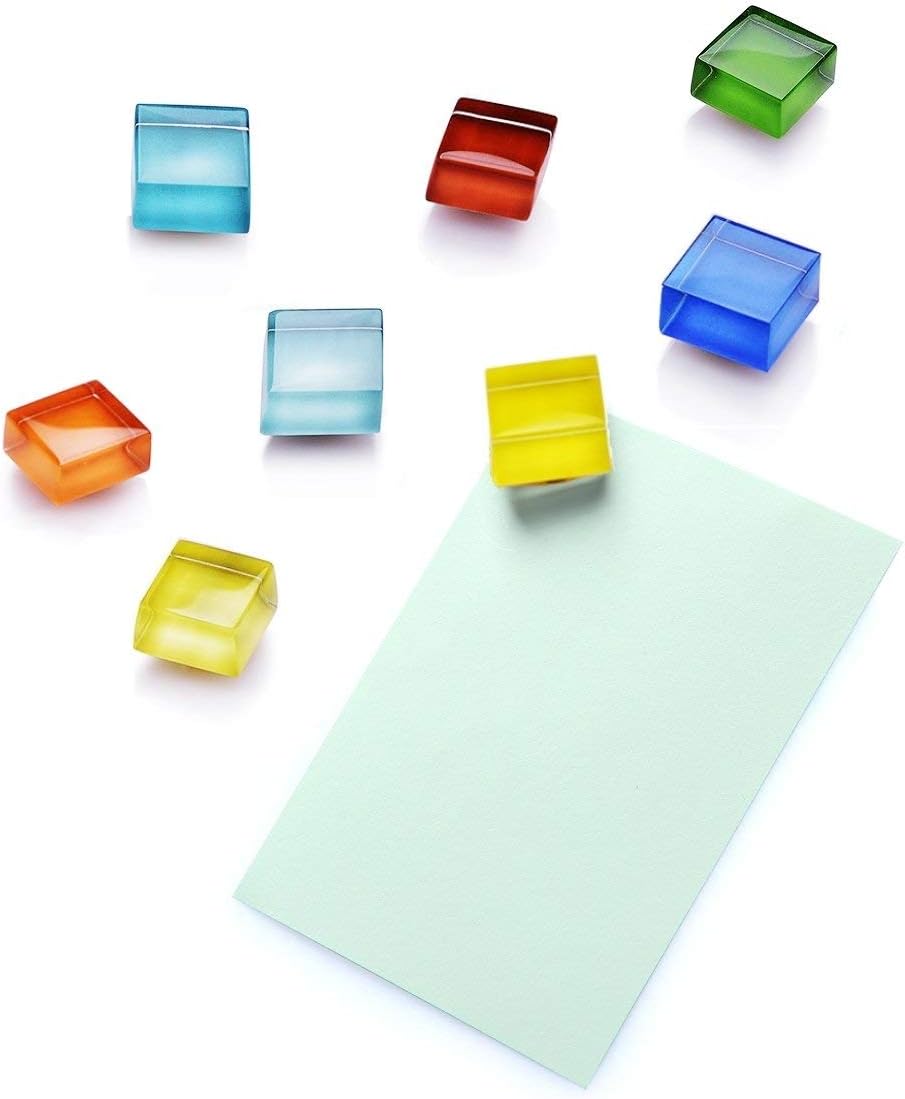 48 Refrigerator Magnets Cute Fridge Magnets for Whiteboard, Locker | Colorful Magnets Glass Decorative Magnets for Office Kitchen (24 x 2)