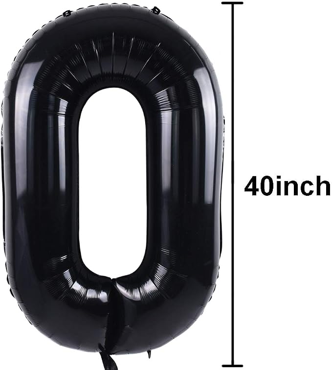TONIFUL 40 Inch Black Number 5 Balloons Large Foil 5th Birthday Decorations | - Image 2