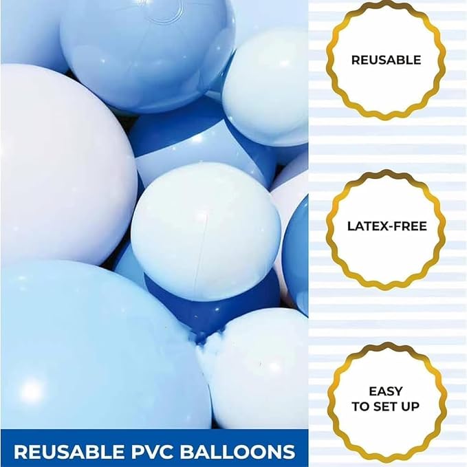 Reusable Inflatable Balloon Garland Arch Kit, 18ft 3/7 PCS Linked Pvc Balloons - Image 4