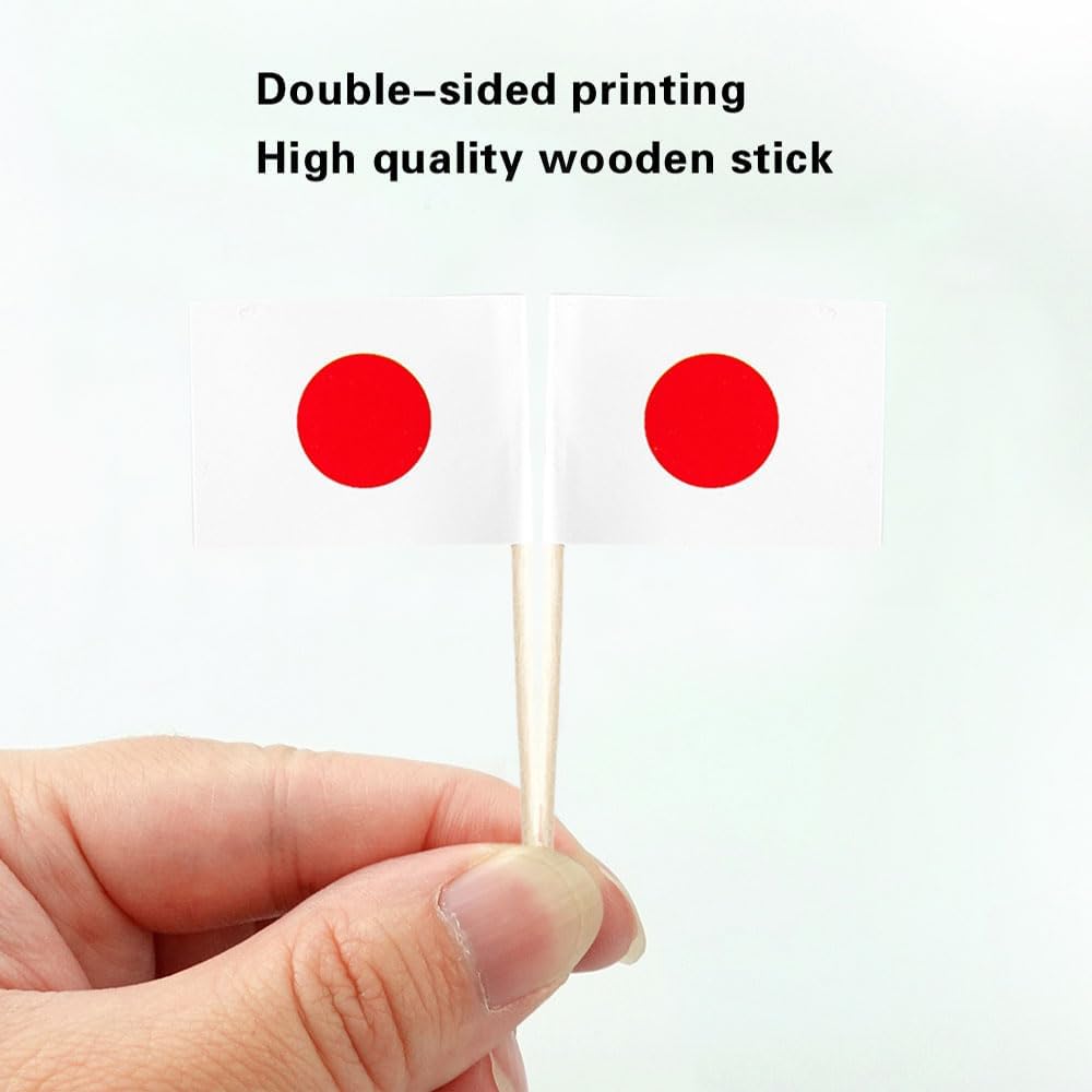 Japan Flag Japanese Flag, Small Mini Japan Toothpick Flags for Food, Cupcakes, Cocktails, Appetizers, Bar Party Decorations