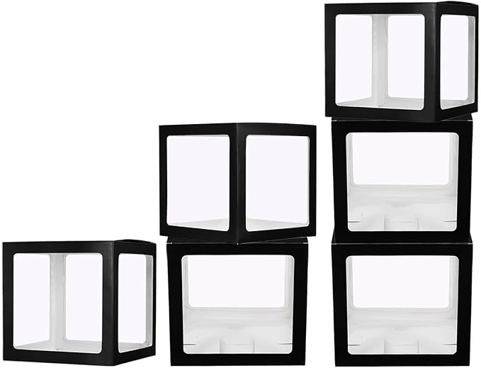 uxcell 6 Pcs Party Balloon Boxes, Transparent Balloon Boxes by uxcell