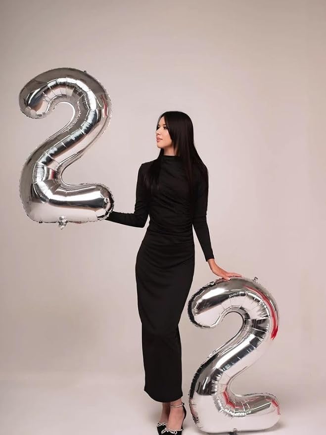19 Balloon Number 40 Inch Silver Balloons - Image 3
