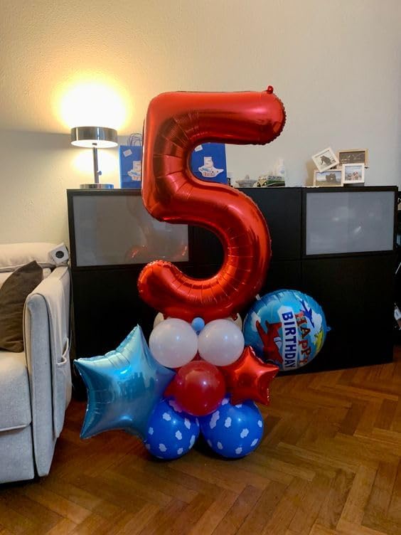 Red 15 Balloon - Number Balloon 40 Inch, 15th Red Birthday Decorations | Large - Image 3