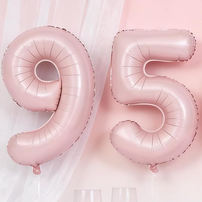 40 In Matte Pink Number Balloons Helium Foil Mylar Balloon Party Digital 5 | - Image 4