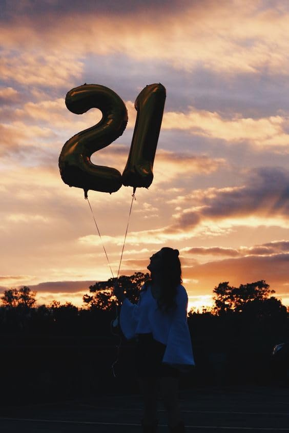 Black Number 21 Balloon 40 Inch - Image 2