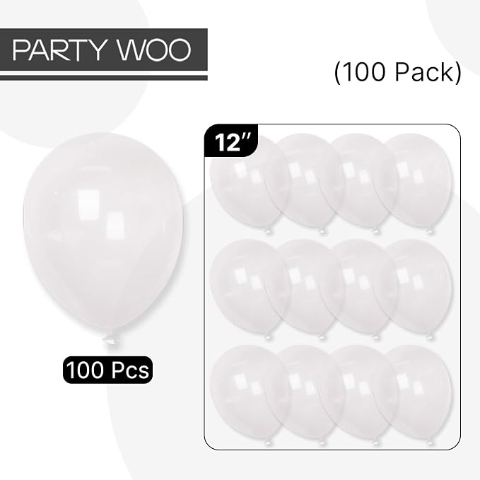 PartyWoo Clear Balloons 100pcs Transparent Latex Helium Balloons 12 Inch | - Image 7