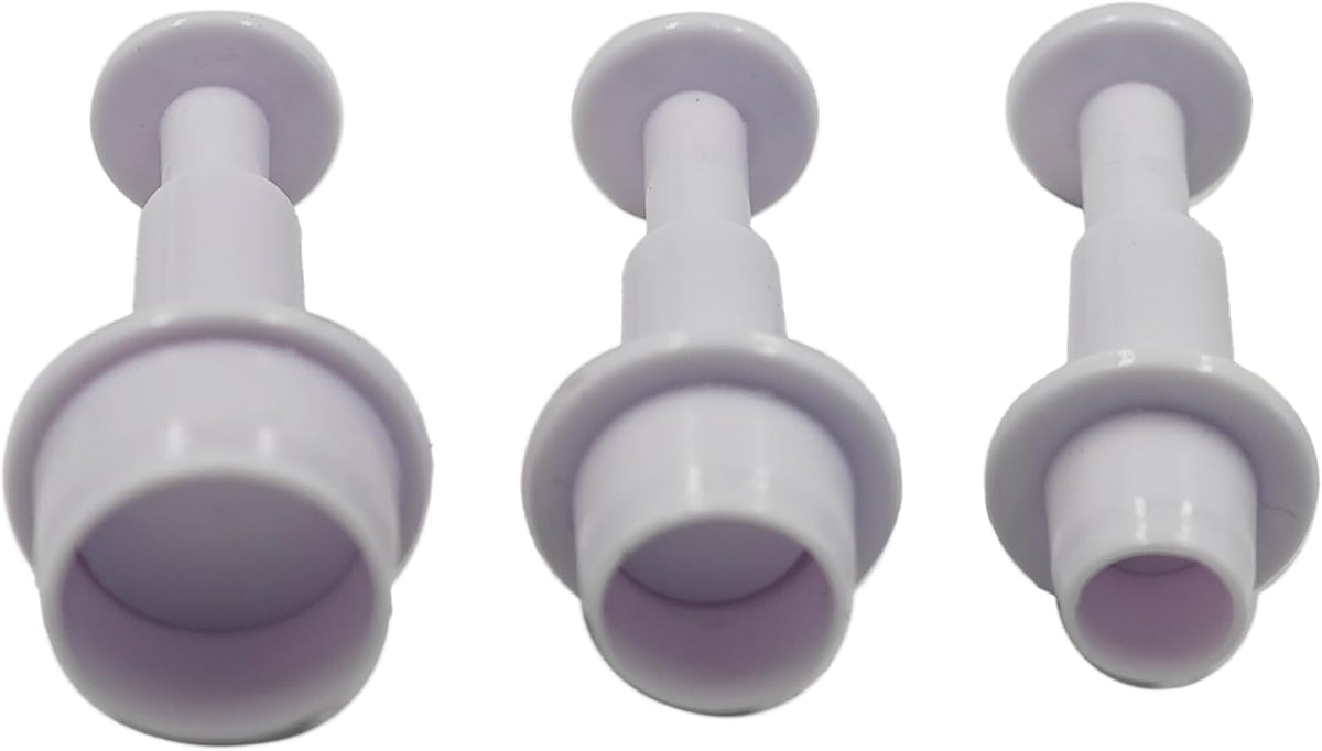 pson 3Pcs Plunger Cookie Cutter Set, Mini Plastic Biscuit Molds for Cake Decorating, Baking, Fondant, and DIY Crafts(Round)