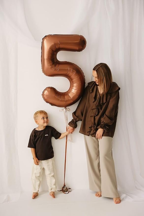 Number 7 Balloons 40 Inch Coffee Brown Balloon - Image 3